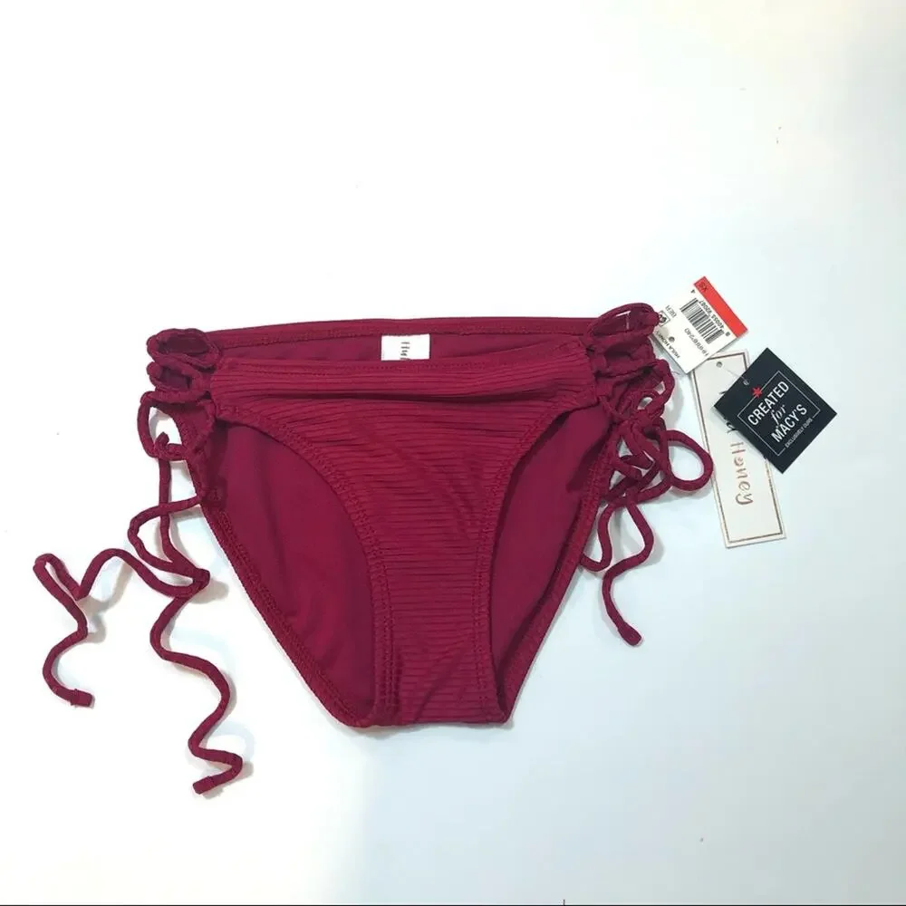 Hula Honey Ribbed Side-Tie  Bikini Swim Bottom